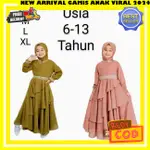 GAMIS FOR GIRLS 進口 BJ GSMIS EID RAYA ANK PWRWMPUAN 穆斯林連衣裙 AN