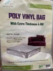 NEW Make Your Life Easier Poly Vinyl Bag King/Queen Mattress Bag - 54"x14"x100"