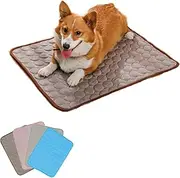 Dog Cooling Mat,Washable Portable Pet Coolings Pad,Summer Cool Pads Pets Mat Outdoor for Dogs & Cats (Coffee Color, M :62 * 50cm)