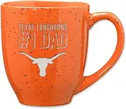 Rico Industries NCAA Texas Longhorns Dad-Orange 16 oz Team Color Laser Engraved Speckled Ceramic Coffee Mug