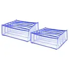 2pcs Underwear Drawer Organizer, Foldable Underwear Sock Storage Box, Blue
