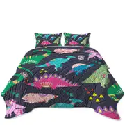 Cute Multi Colored Sleeping Dinosaurs Coverlet