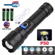 Tactical Waterproof 990000Lumens P50 5 Modes Zooming Flashlight Focus LED Torch