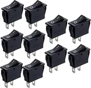 harayaa 10Pcs Mini Boats Rectangle Rocker Switch Toggle Power, Easy to Use, Versatile, Compact AC250V/16A 125V/20A for Home Use