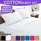 2000TC 100% Supreme Egyptian Cotton Sheet Set All Size King Single/Queen/King/SB