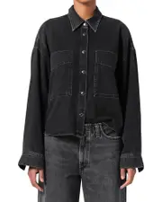 Agolde Myah Cropped Denim Shirt