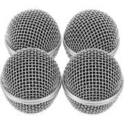 4 Pcs Microphone Head Replacement Shield Accessories Grille Mesh Metal