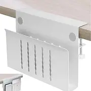 Desk Side Storage Organizer, No Drilling Desk Hanging Organizer Laptop Holder Aluminum Alloy Standing Desk Drawer Cable Management Tray for Office, School, Home