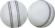 KSZ TRADERS Cricket Leather Balls (Set of 2) A Grade Handstitched White