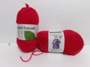 2 LOOPS & THREADS RED HOT Yarn Skeins 570 yds PATTERN INCLUDED Holiday Rouge