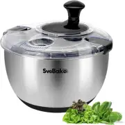 Salad Spinner Stainless Steel Large, Vegetable Washer with 4.2 Qts Bowl, Lettuce
