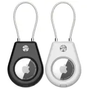 AirTag Secure Holder with Wire Cable, 2 Pack Air Tag Keychain Holders for Key...