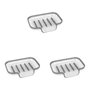 3x Spectrum Cora Sink Sponge/Soap Dish Holder Tilted Kitchen Organiser Grey