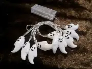 Halloween Ghost 10 LED String Lights Plastic Battery Operated