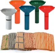 175 Assorted Flat Striped Coin Wrappers & 5 Coin Sorters Tubes, Color-Coded,Easy