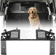 JOYTUTUS Heavy Duty Dog Car Barrier for Wrangler JL 2018-2024, MOLLE Compatible Dog Car Barrier for Cargo Area Car Divider, No Drill Large Pet Car Gate Trunk Barrier