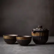 Portable Ceramic Gaiwan Pigmented Pottery Teapot New Travel Tea Set High Quality