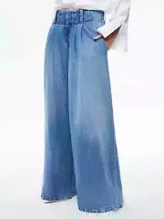 ALICE AND OLIVIA ANDERS LOW RISE PLEATED WIDE JEAN PANT SZ 31