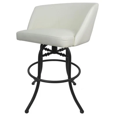 Swivel Tilt Metal Bar Stool 30" Joey - Snow White - Black