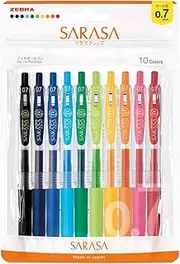 Zebra Gel Ballpoint Pen Sarasa Clip 0.7mm 10 Colors Set N JJB15-10C-N