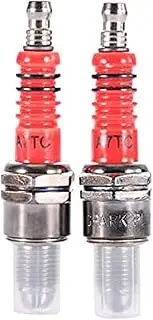 Wivplex D8TC Spark Plug with 3 Electrode Replacement, for 4 Stroke 125cc 150cc 200cc 250cc ATV Dirt Bike Go Kart Moped Scooter Pack of 4 Ignition Coil Connectors Plug(BLACK Pack of 2 A7TC)
