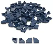Lego 100 New Dark Blue Tiles Flat Smooth Round 1 x 1 Quarter Peices