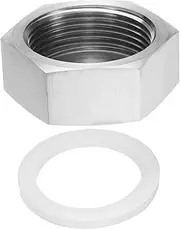 uxcell 1pcs Hex End Cap 304 Stainless Steel Nut with Washer, PT 1-1/4" Female Thread Pipe Fitting, Gas Line Water Line Stop Valve Cap Tubing Ends for Plumbing Fittings, Silver Tone