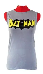 Womens Juniors Sizes Small and Large DC Comics Batman High Low Tank Top Muscle T