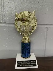 Lamp Of Knowledge Wreath Trophy With 3” Post. (Please See All Photos)