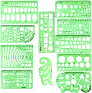 11PCS Geometric Drawings Templates, Drafting Stencils Measuring Tools, Betybe...