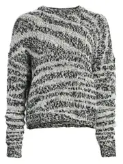 Current Elliott Cybill Sweater $298 NWT Wool Stripe 1 2 S M Black Cream