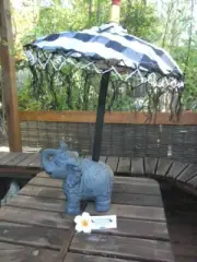 Balinese Elephant Umbrella Stand with Traditiona Umbrella (pick up)