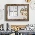 Walnut Vanity Mirror Rectangular Barnwood Framed Wall Mirror For Home Decor