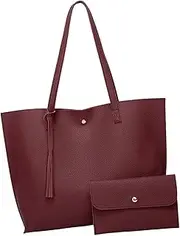 [Hailong Ming] Elegant Tap Bag Set Made of PU, Shoulder-hobo Bag with Handle And Tassel for Girls