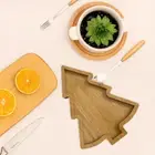 Wooden Serving Tray Christmas Tree Tray Plate for Restaurant Home (Pointy Tree)