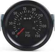 Dyno Racing 2" 52mm Mechanical Barometer 0-10 Bar/0-150PSI Air Pressure 12V Press Gauge Yellow Light Car Meter NPT1/8