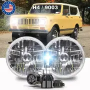 2x For International Scout II 1973-1980 7" inch Round LED Headlights Hi/Lo Beam