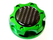 FORD 6.0L 7.3L V8 TURBO DIESEL ENGINES CARBON FIBER BILLET OIL FILLER CAP GREEN (for: Ford)