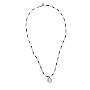 [Palm Angels] Palm Angels Palm-tree Beaded Necklace ONE SIZE BLACK/WHITE