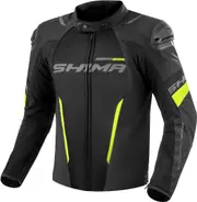 SHIMA Solid 2.0 Vented waterproof Motorcycle Textile Jacket, black-yellow, Size L for Men Black Yellow