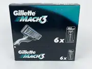 1998 Gillette Mach3 Razor Handle With 2 Cartridges Brand New Sealed (6 Pack)