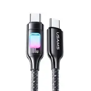 USAMS SJ750 100W Type-C to Type-C Cable PD Fast Charging Data Transmission Tinned Copper Core Line 1.2M Long for iPhone