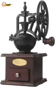 Manual Coffee Grinder Antique Cast Iron Hand Crank Coffee Mill with Grin