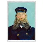 Galrie Vincent van Gogh Postman Art Print Iconic Post-Impressionist Masterpiece, White Frame, 70 x 100cm (28 x 40inch)