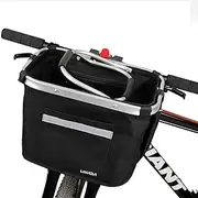 Bicycle Dog Bag, Bicycle Basket, Cats And Dogs, Mountain Bike Front Basket, Folding Pet Bag, Bicycle Basket Front Hand Canvas, Large Capacity, Folding Easy To Clean, Quick Snap Snap(Aluminum Carrying
