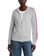 Aqua Cashmere Rainbow Athletic Stripe Zip Hoodie - Exclusive