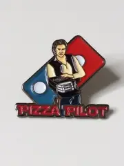 Vintage Domino's Pizza Enamel Hat Pin Star Wars Pizza Pilot Han Solo Strong