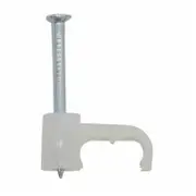 500 Pack - 2.5mm Cable Clips with Fixing Nail White - Twin and Earth