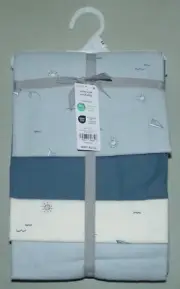 Carter's Baby 4-Pack Light/Medium Blue White Receiving Blankets Print Solid NWT
