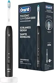 Oral-B Pulsonic Slim Clean 2000 Electric Sonic Toothbrush/Electric Toothbrush, 2 Cleaning Modes for Dental Care and Healthy Gums with Timer, Gift Man/Women, Designed by Braun, Black